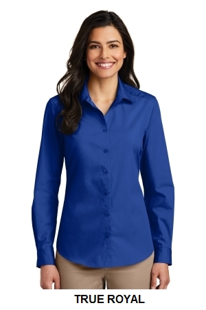 Port Authority Ladies Long Sleeve Carefree Poplin Shirt.  PORT A.  LW100